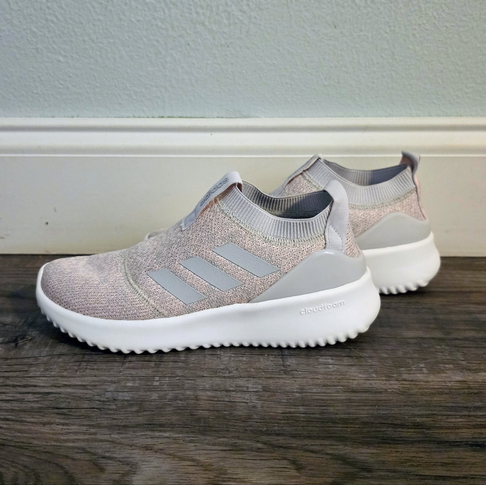 Adidas Slip-On Cloudfoam Athletic Shoes - Light Pink/White